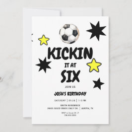Sixサッカー6歳の誕生日パーティーでキックオフ 招待状