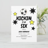 Sixサッカー6歳の誕生日パーティーでキックオフ 招待状 (スタンド正面)