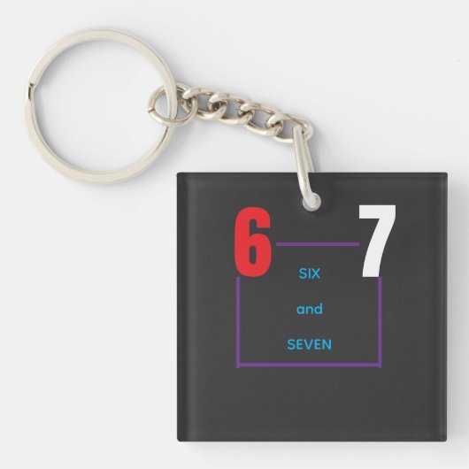 Six and Seven – Trendy Minimal Number Design キーホルダー (正面)