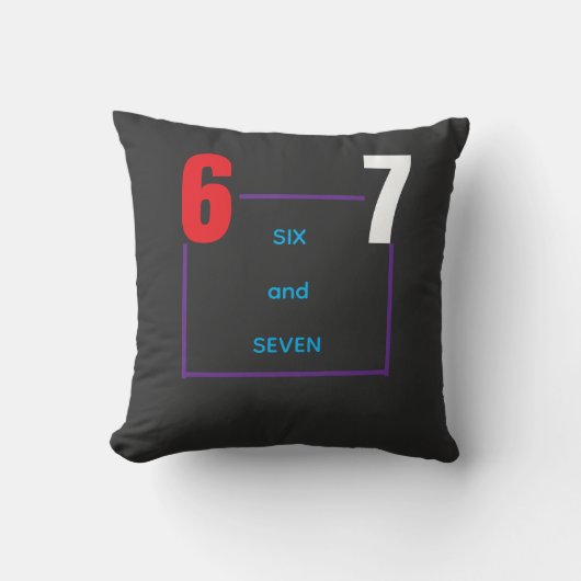 Six and Seven – Trendy Minimal Number Design クッション (正面)