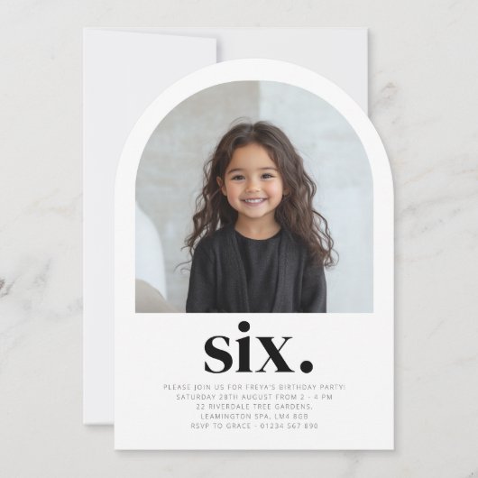 Six Archフォト誕生日 招待状 (正面)