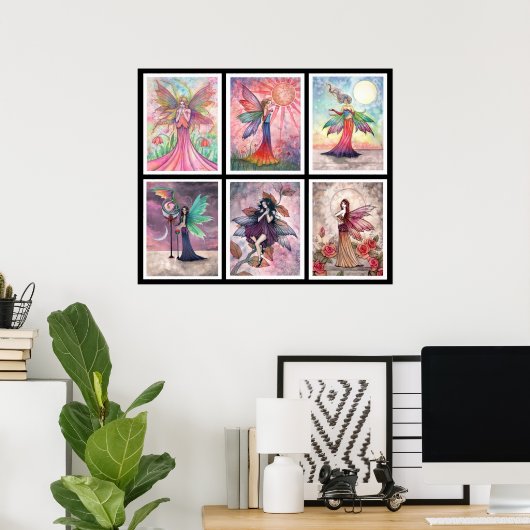 Six Different Fairies Poster Print ポスター (ホームオフィス)