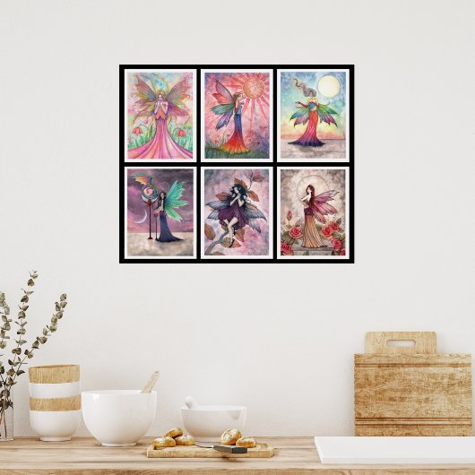 Six Different Fairies Poster Print ポスター (キッチン)