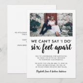 Six Feet Apart延期日時の写真 ウェディング 案内状 (正面/裏面)