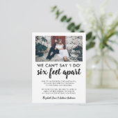 Six Feet Apart延期日時の写真 結婚 案内ポストカード (スタンド正面)