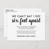 Six Feet Apart 延期結婚式 案内ポストカード (正面/裏面)
