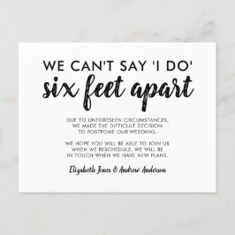 Six Feet Apart 新型コロナで延期になった結婚式 案内ポストカード