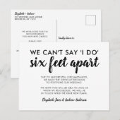 Six Feet Apart 新型コロナで延期になった結婚式 案内ポストカード (正面/裏面)