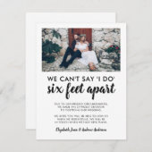 Six Feet Apart（6フィート離れて）延期 新しい日付 フォト ウェディング 案内状 (正面/裏面)