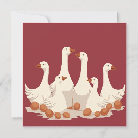 Six Geese A-Laying Cut-Out Stencil-Style 2 (正面)