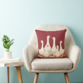 Six Geese A-Laying Cut-Out Stencil-Style 2 クッション (椅子)