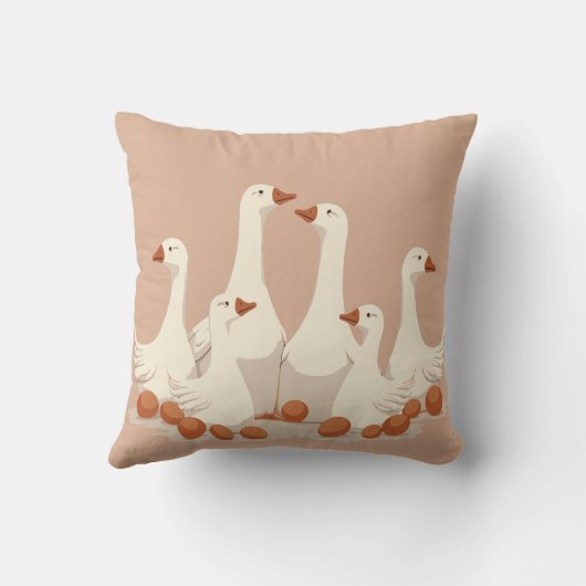 Six Geese A-Laying Cut-Out Stencil-Style 2 クッション (裏面)