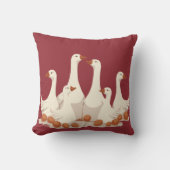 Six Geese A-Laying Cut-Out Stencil-Style 2 クッション (正面)