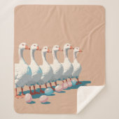 Six Geese A-Laying Cut-Out Stencil-Style 3 シェルパブランケット (正面)