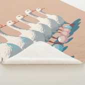 Six Geese A-Laying Cut-Out Stencil-Style 3 シェルパブランケット (3/4)