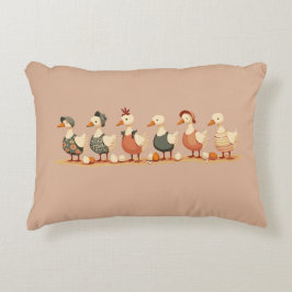 Six Geese A-Laying Cut-Out Stencil-Style 4 アクセントクッション