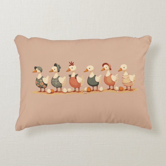 Six Geese A-Laying Cut-Out Stencil-Style 4 アクセントクッション (正面)