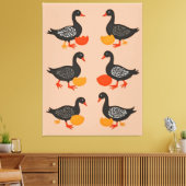 Six Geese A-Laying Mid-Century Retro Cut-Out 2 キャンバスプリント (インサイチュ (リビング))