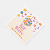 Six Groovy Years Disco Ball 6thバースデーパーティー スタンダードランチョンナプキン (角)