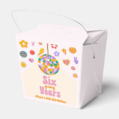 Six Groovy Years Disco Ball 6thバースデーパーティー フェイバーボックス (裏面サイド)