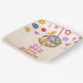 Six Groovy Years Disco Ball 6thバースデーパーティー ペーパープレート (傾斜あり)