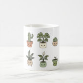  Six Happy Plants Coffee Mug | Stress Relief Green コーヒーマグカップ (中央)