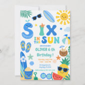 Six in the Sun 6歳の誕生日パーティー 招待状 (正面)