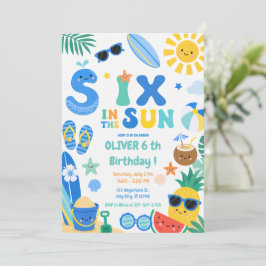 Six in the Sun 6歳の誕生日パーティー 招待状