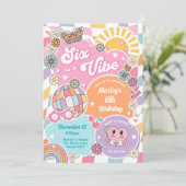 Six is a VibeレトロGroovy 名門私立校風の Varsity誕生日 招待状 (スタンド正面)