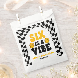 Six Is A Vibe Retro Sixth 6th Birthday Party フェイバーバッグ