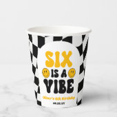 Six Is A Vibe Retro Sixth 6th Birthday Party 紙コップ (裏面)