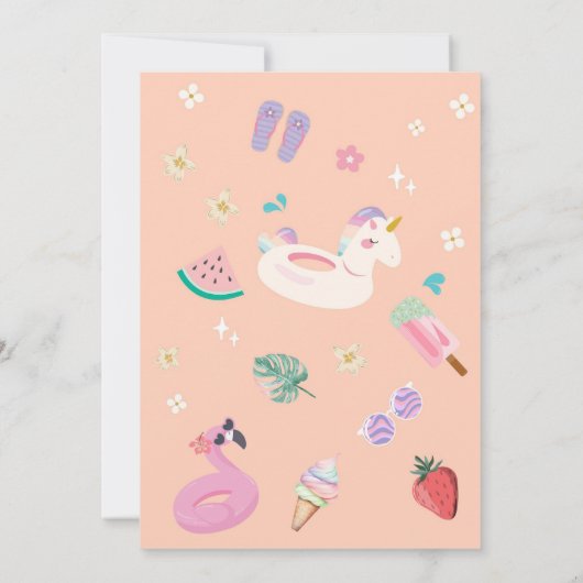 Six Is A Vibe Sun Rainbow Disco 6th Birthday 招待状 (裏面)