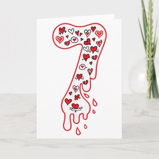 Six Seven ミーム ナンバー7 カップル  バレンタイン カード (正面)