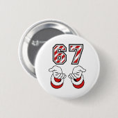 Six Seven 67 6 7 クリスマスのお祭りイラスト ミーム ホリデー 缶バッジ (正面&裏面)