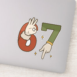 Six Seven 67 6 7 クリスマス サンタ エルフ ミーム シール