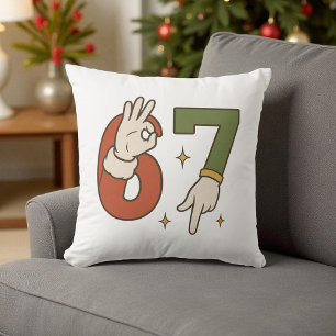 Six Seven 67 6 7 サンタ エルフ クリスマス ミーム クッション