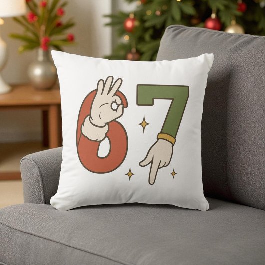 Six Seven 67 6 7 サンタ エルフ クリスマス ミーム クッション