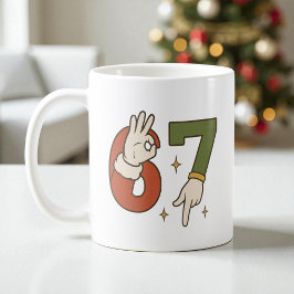 Six Seven 67 6 7 サンタ エルフ クリスマス ミーム コーヒーマグカップ
