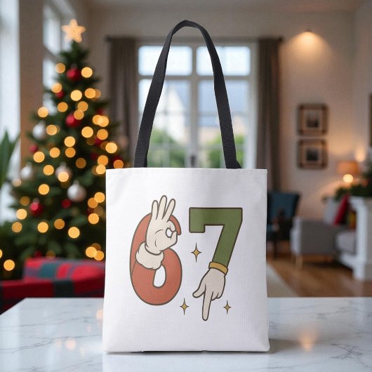 Six Seven 67 6 7 サンタ エルフ クリスマス ミーム トートバッグ