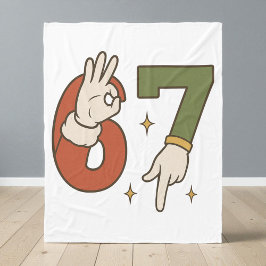 Six Seven 67 6 7 サンタ エルフ クリスマス ミーム フリースブランケット