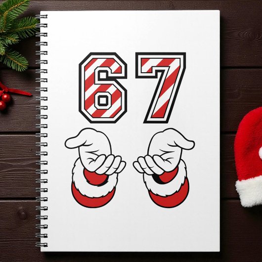 Six Seven 67 6 7 サンタ クリスマス メメ ホリデー ノートブック