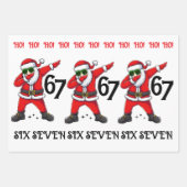 Six Seven 67 6 7 6-7 Meme Santa Dubbing Christmas ラッピングペーパーシート (正面)