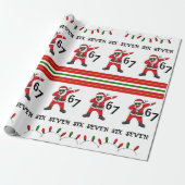 Six Seven 67 6 7 6-7 Meme Santa Dubbing Christmas ラッピングペーパー (アンロールド)