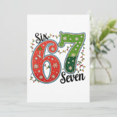 Six Seven 67 6 7 Christmas Meme Funny Xmas Lights シーズンカード (スタンド正面)