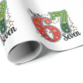 Six Seven 67 6 7 Christmas Meme Funny Xmas Lights ラッピングペーパー (ロールコーナー)