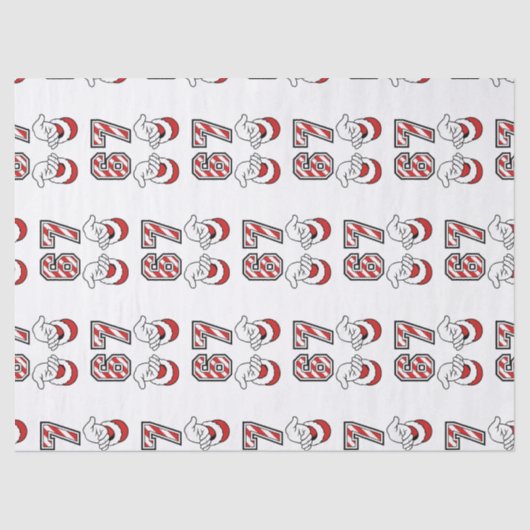 Six Seven 67 6 7 Christmas Meme Holiday 薄葉紙 (正面)