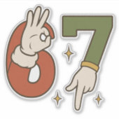 Six Seven 67 6 7 Christmas Santa Elf Meme シール (正面)