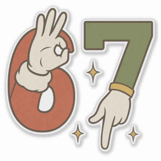 Six Seven 67 6 7 Christmas Santa Elf Meme シール (正面)