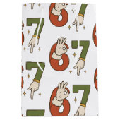 Six Seven 67 6 7 Christmas Santa Elf Meme ミディアムペーパーバッグ (正面)