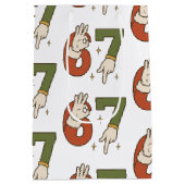 Six Seven 67 6 7 Christmas Santa Elf Meme ミディアムペーパーバッグ (裏面)